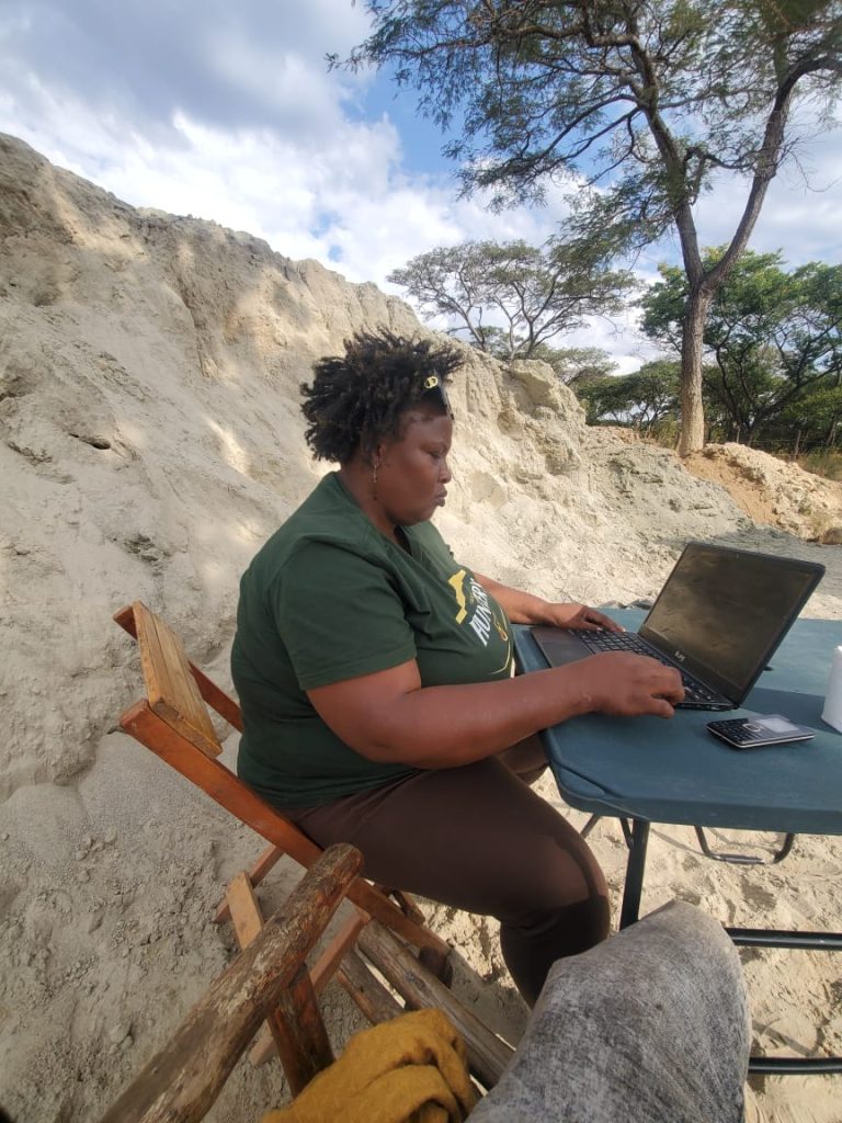 Chiedza Chipangura has set up an open-air office at one of her mines