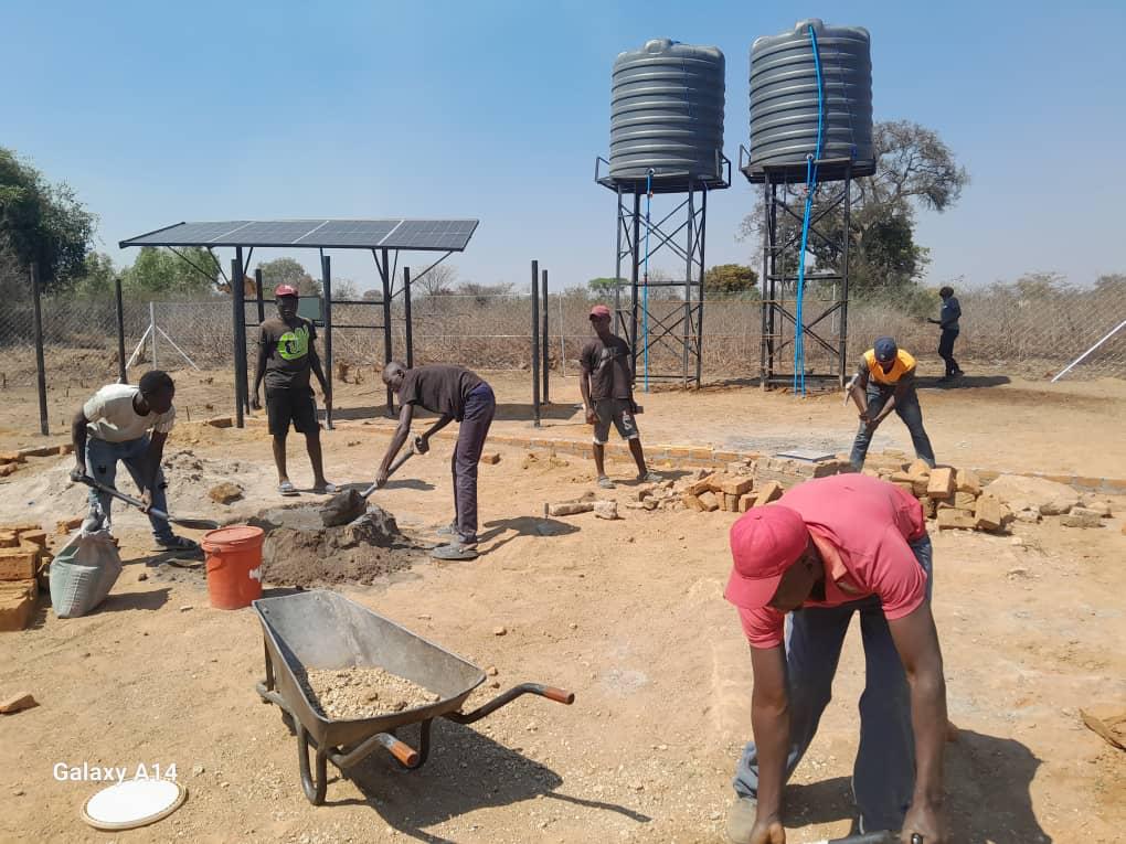 Solar-powered borehole installation at Chitemberere, Masvingo district.